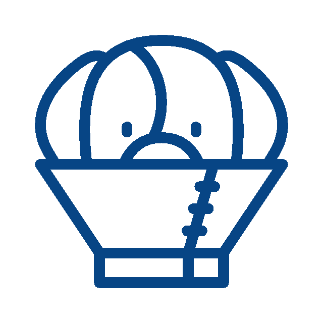 A simple blue line drawing of a dog wearing a protective cone around its neck, as commonly recommended by a veterinarian to prevent licking or scratching wounds.