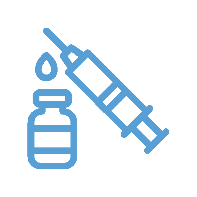 Medical syringe and vaccine vial illustration